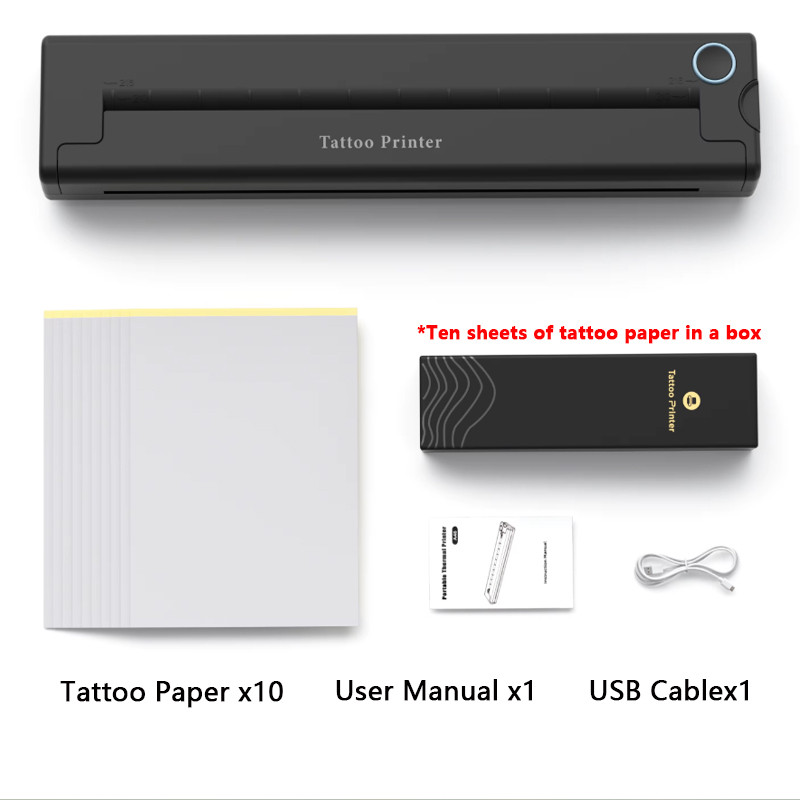 A4 Mini Portable Thermal Printer Wireless Bluetooth Tattoos Printer Tattoo thermocopier Adhesive The