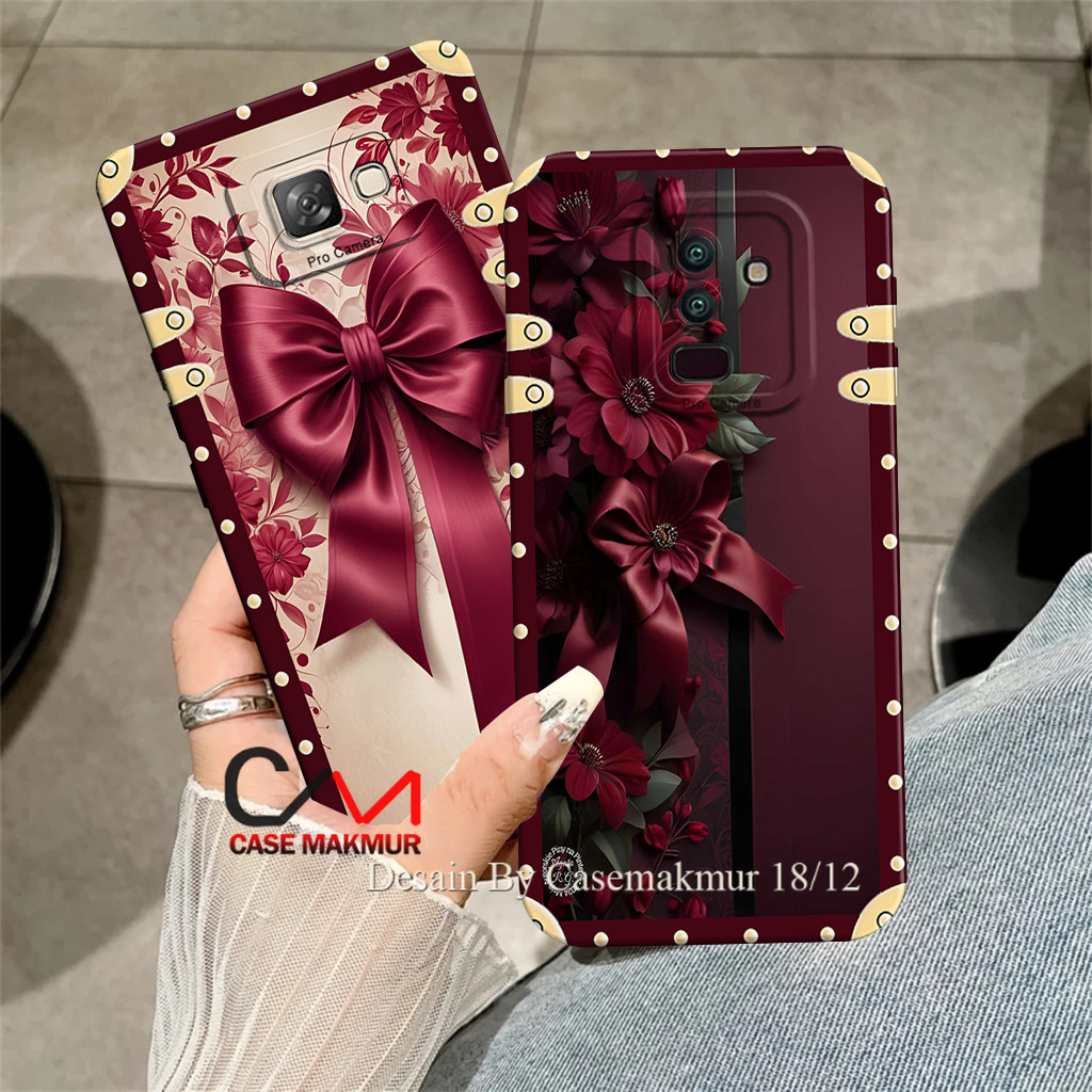 Softcase Samsung A6 Plus / J8 J7 J6 J5 J4 J3 J2 Prime - Silikon Pita Merah - Case Lentur Cewek