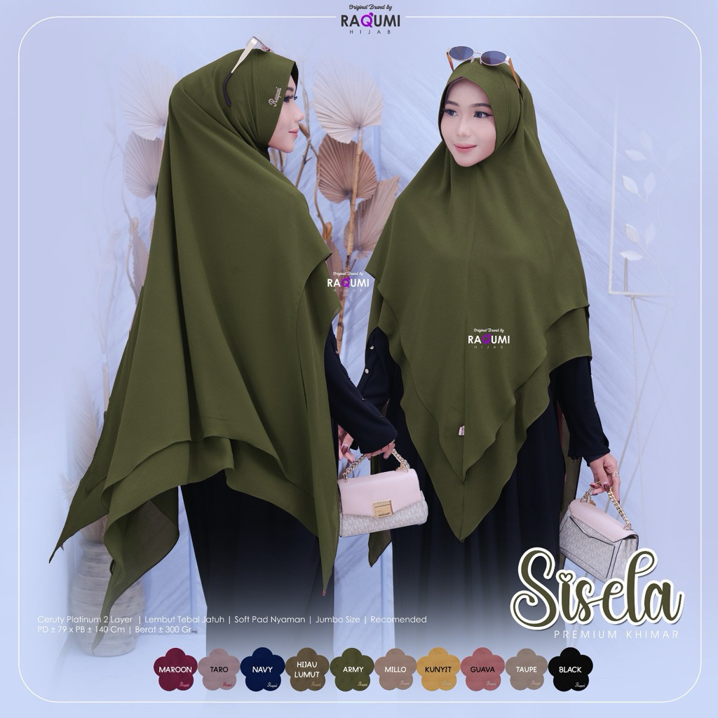 1101   Sisela Premium Khimar Original Raqumi Sisela Jumbo Raqumi Khimar Jumbo Sisela Raqumi Khimar J