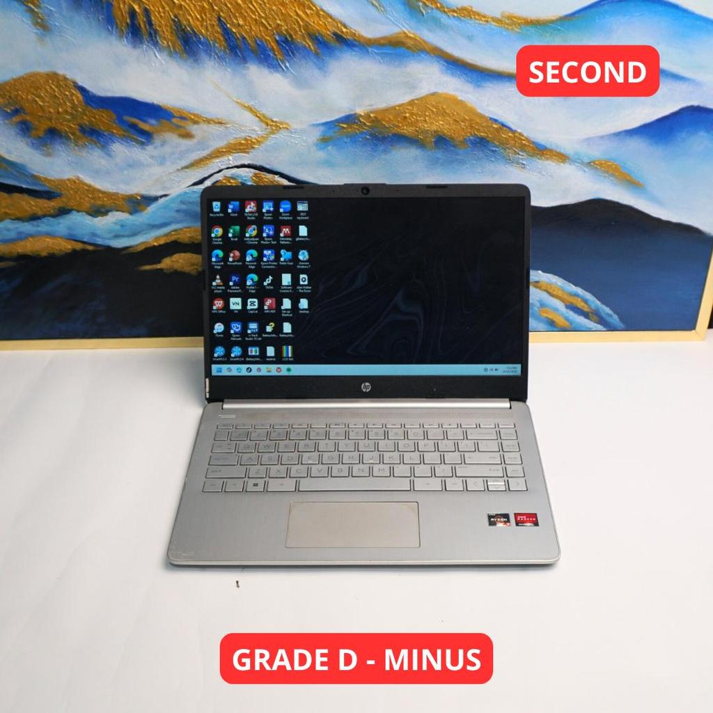 HP LAPTOP 14-FQ0XXX AMD RYZEN 3 350U 16 GB (14") GRADE D - MINUS LAPTOP SECOND ORIGINAL SINAR MUTIAR