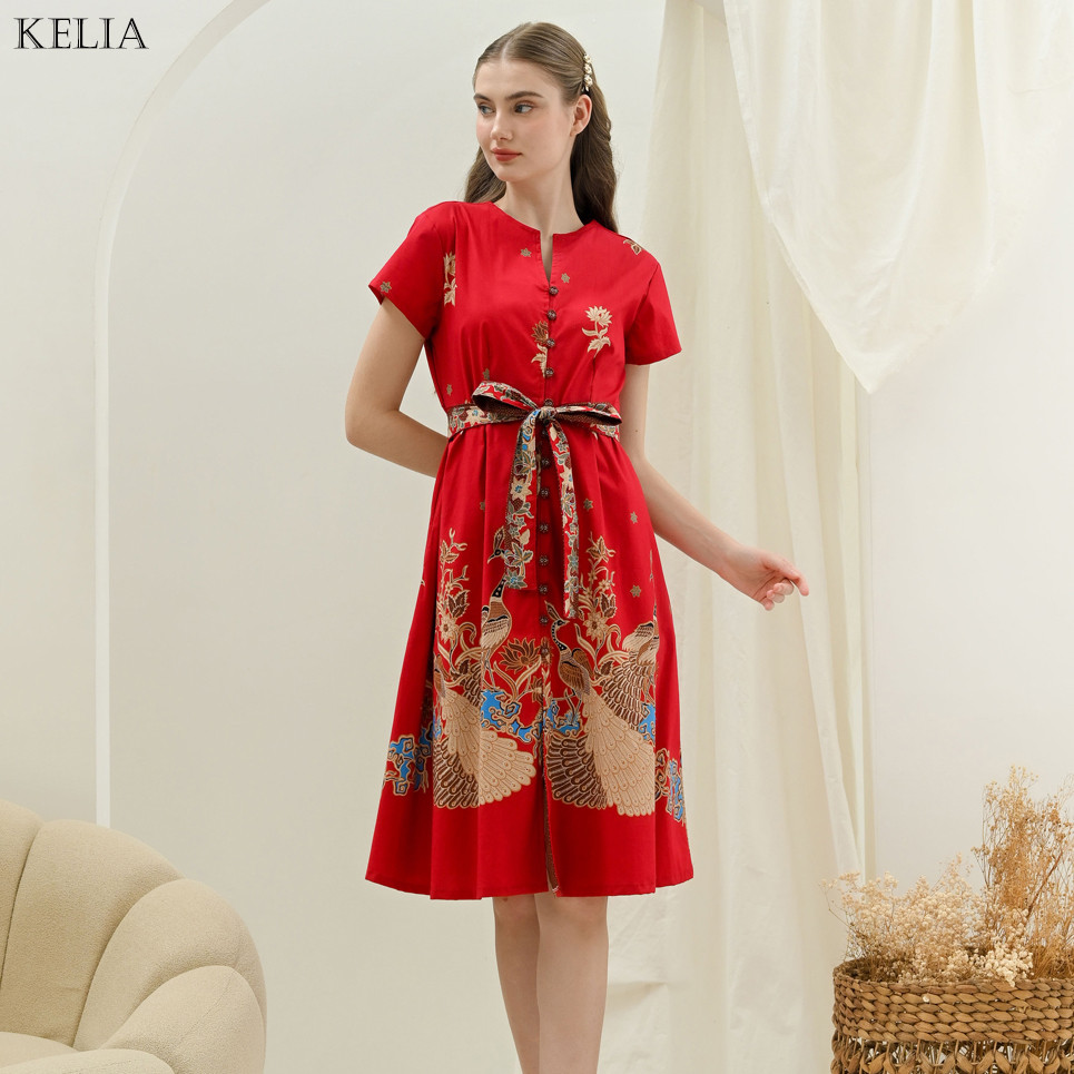 Kelia Dress Wanita Batik Couple Modern Dress Batik Modern Gaun