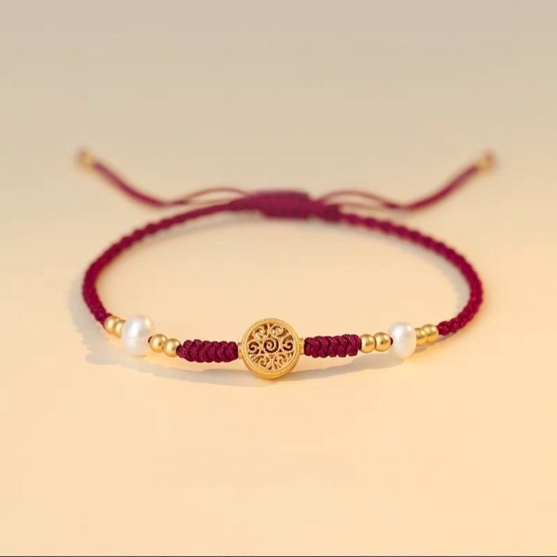 [Mempesona]Gelang jimat keberuntungan, gelang tangan merah untuk keberuntungan dan kekayaan.