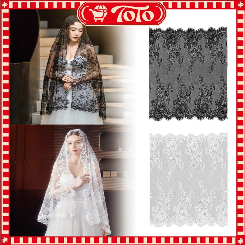 Kerudung Doa Katolik Mantilla Premium Berbahan Brokat Renda Desain Bulat Instan Elegan Untuk Misa Ge