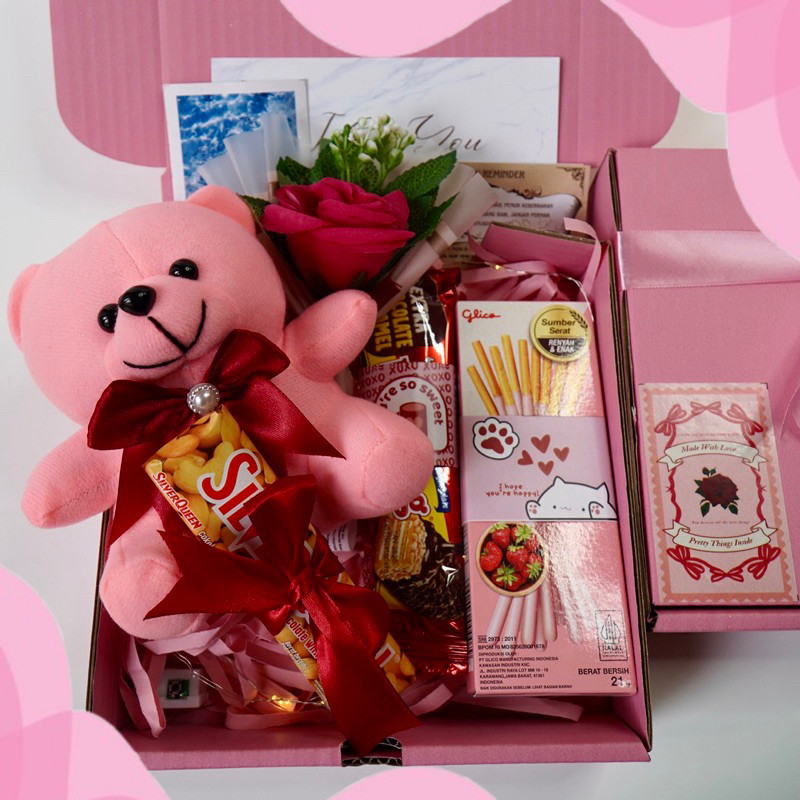 EditionValentine Hampers Snack Box Giftbox Kado Pink Series Kado Valentine Kado Ulang Tahun Wisuda S