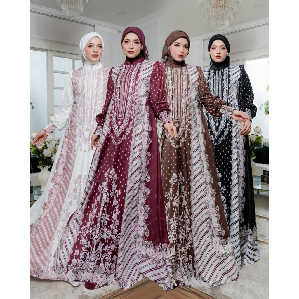 MAGNOLIA SERIES by ELDEENA Syari GAMIS Ceruty Branded DRESS LEBARAN
