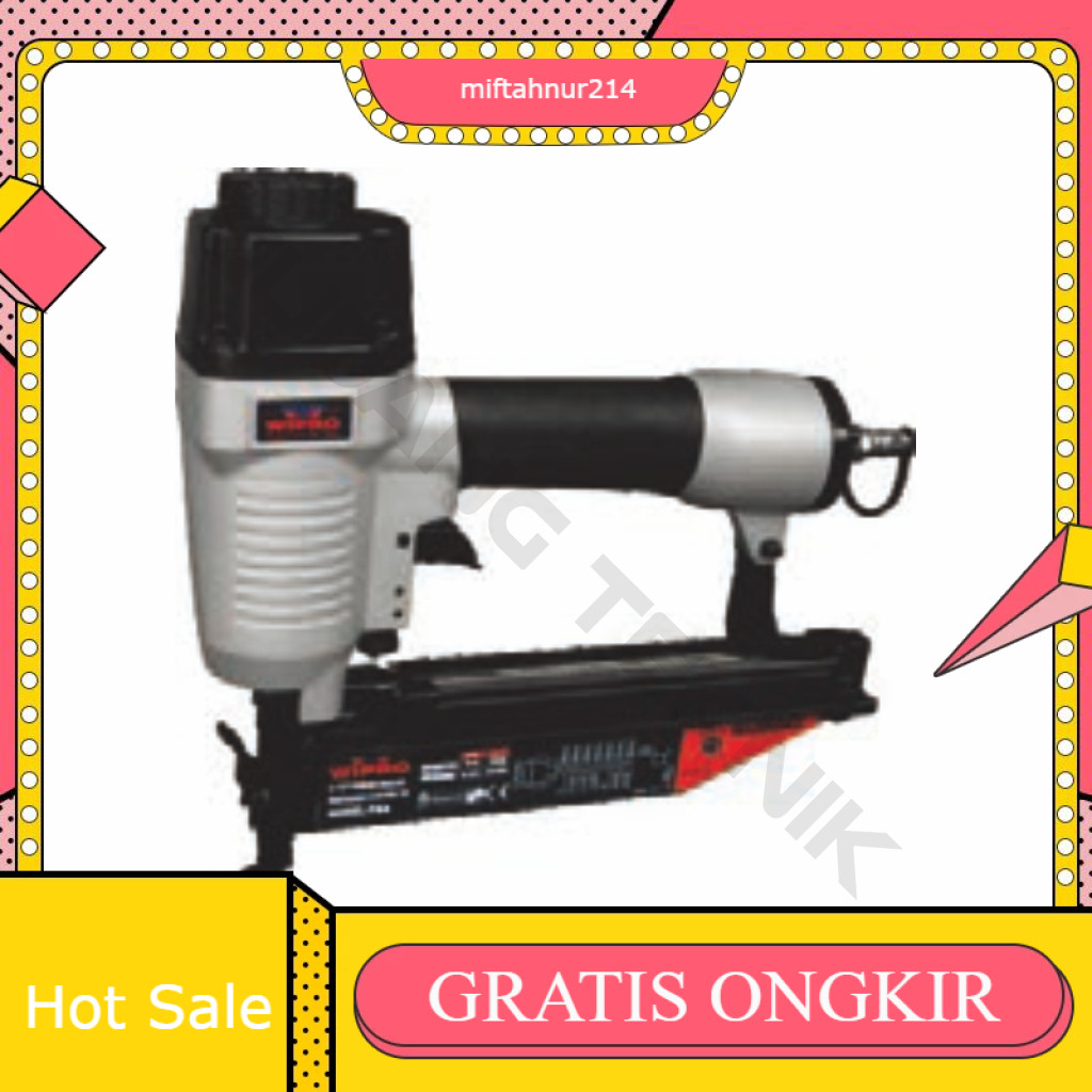 Air Nailer Paku Tembak Staples WIPRO T64 / Mesin Staples Paku Tembak Angin With Safety - Hekter Temb