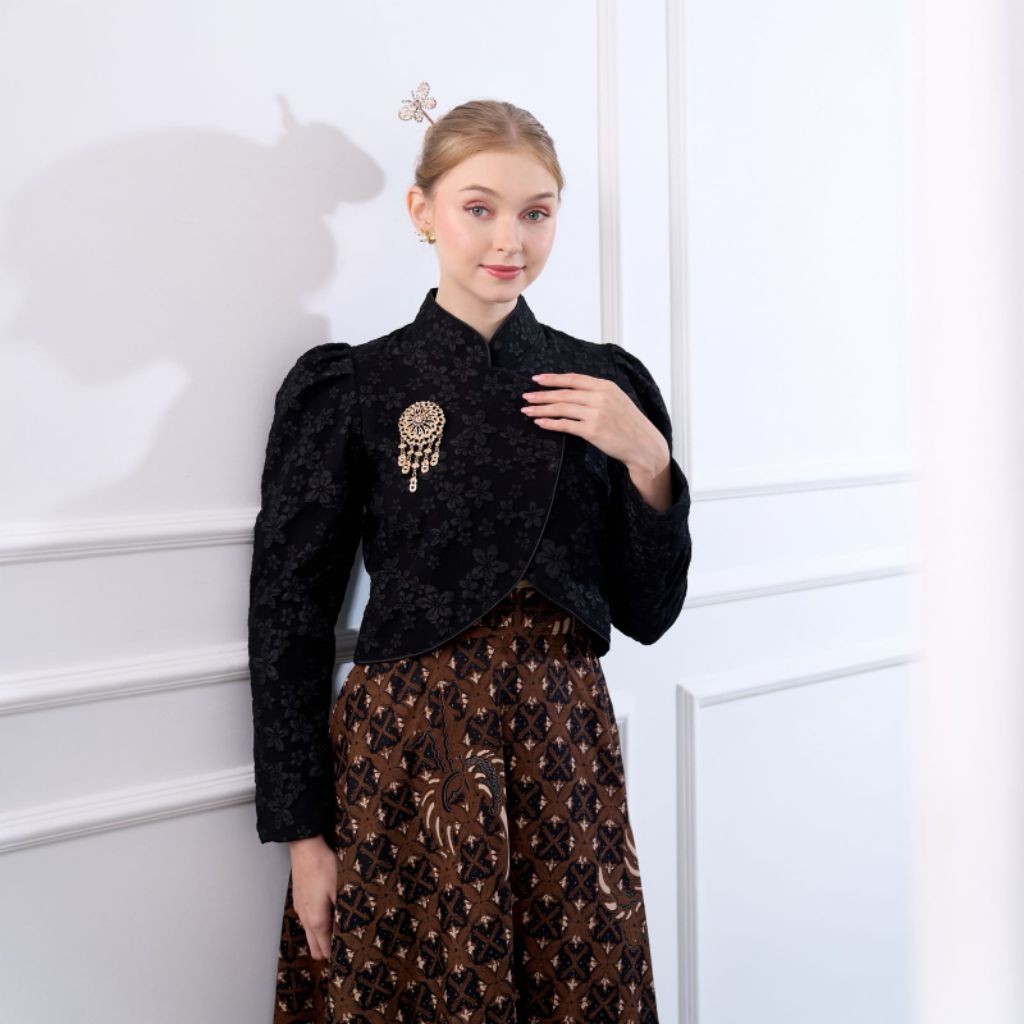 peromsi sepesial Kebaya Janggan Crop top / Kebaya Janggan Modern Hitam / Kebaya Janggan modern fukur