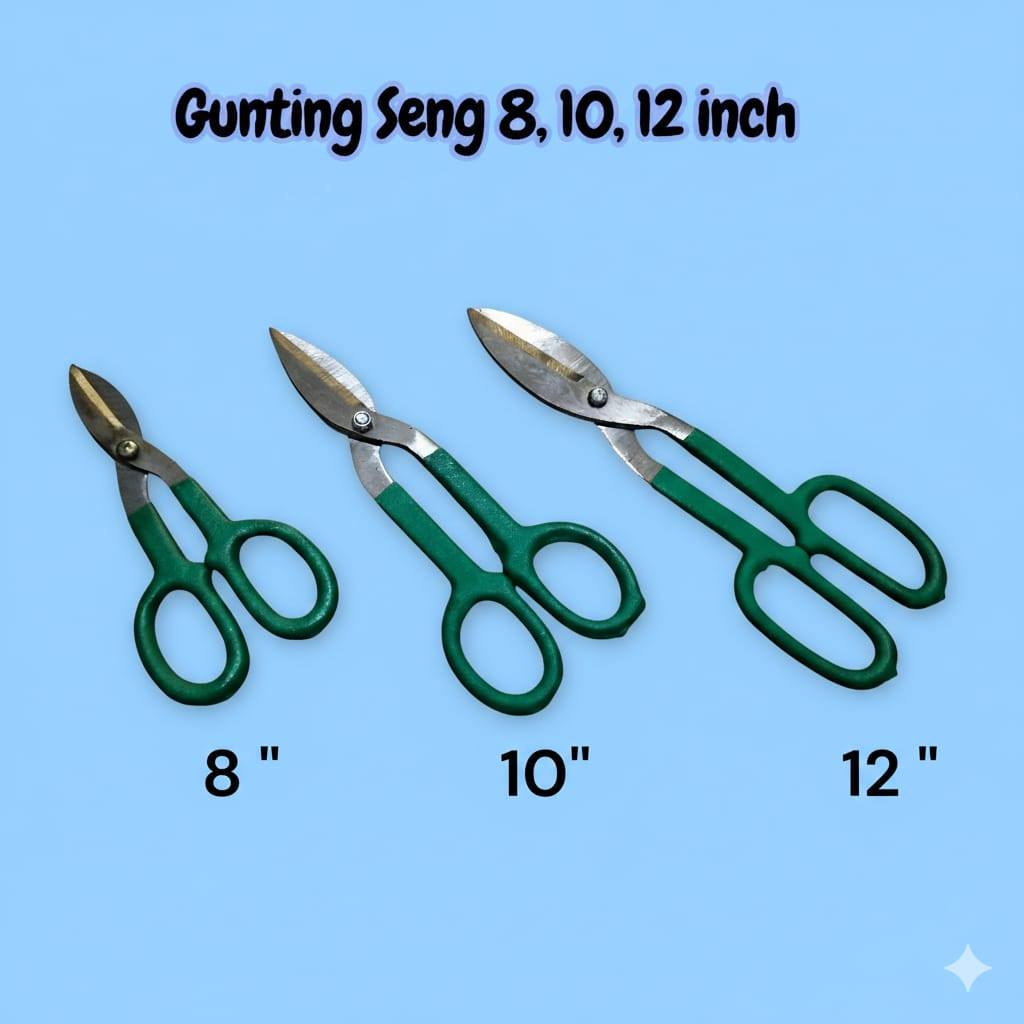 Gunting Seng 8 10 12 inch / Gunting Plat / Gunting Baja ringan, Gunting Spandex