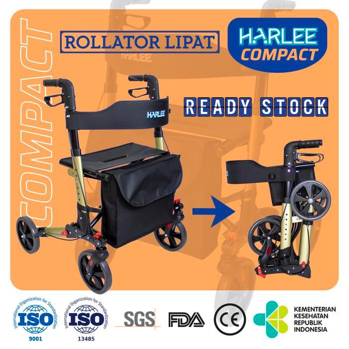 Harlee Compact Rollator - Alat bantu jalan - Walker beroda roda 4