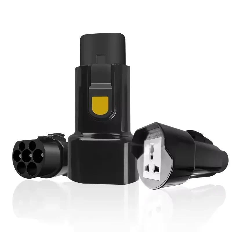 BYD V2L Electric Car scharge GBT To US Plug Three Hole Socket 16A  adapter For Convert EV To AC Outl