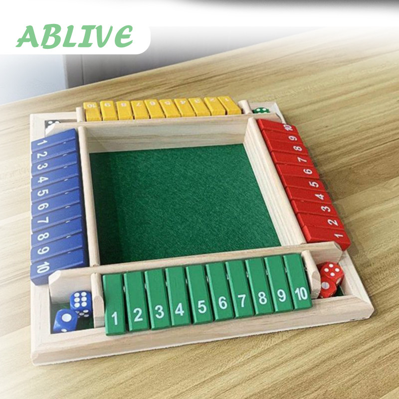 Shut The Box Dice Board Game 4 Warna Mainan Board Game Dadu Shut The Box Angka Shut Untuk Party Bar 