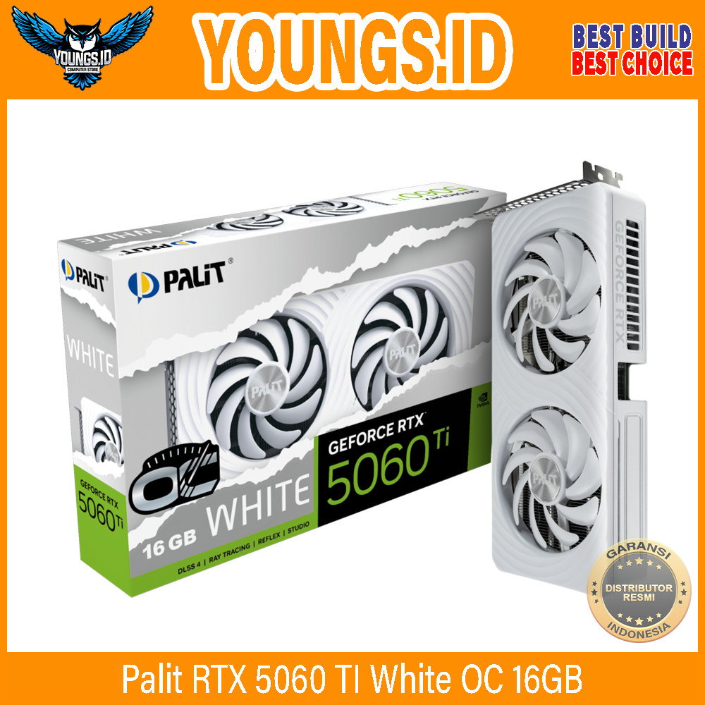 VGA Palit RTX 5060 TI White OC 16GB | RTX 5060Ti 16GB GDDR7