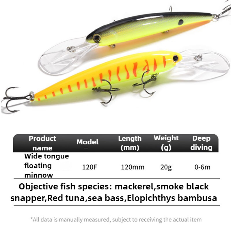 20g Deep Diving Crankbait Floating Long Bill Minnow Lure Heavy Duty Trolling Hard Bait for Bass Pike