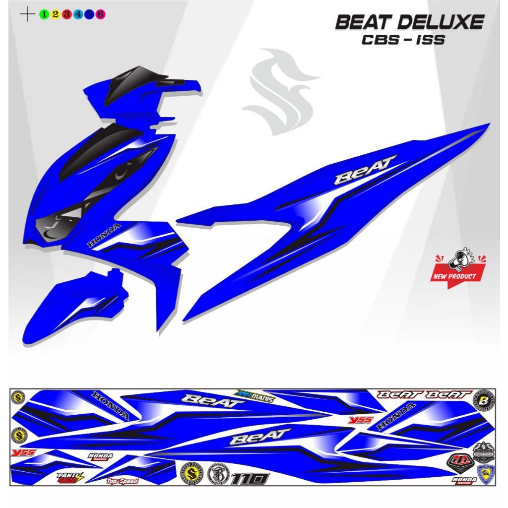 STICKER POLET STRIPING VARIASI MOTOR BEAT BARU DELUXE 2020 / 2023 BEAT DELUXE
