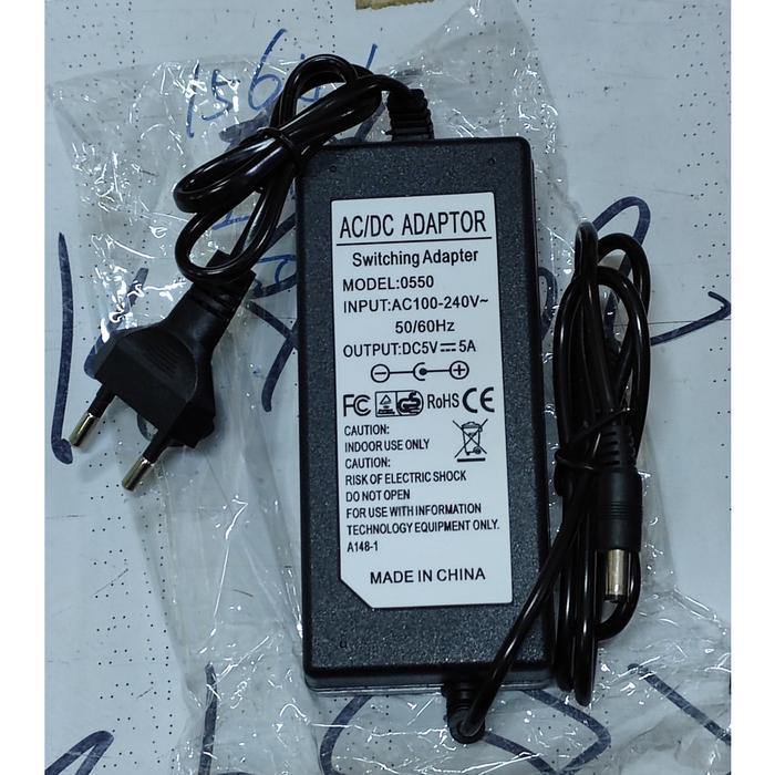 Adaptor, power supply led 5v 12v 3A  5A ujung bulat - adaptor 5V 5A, Standar