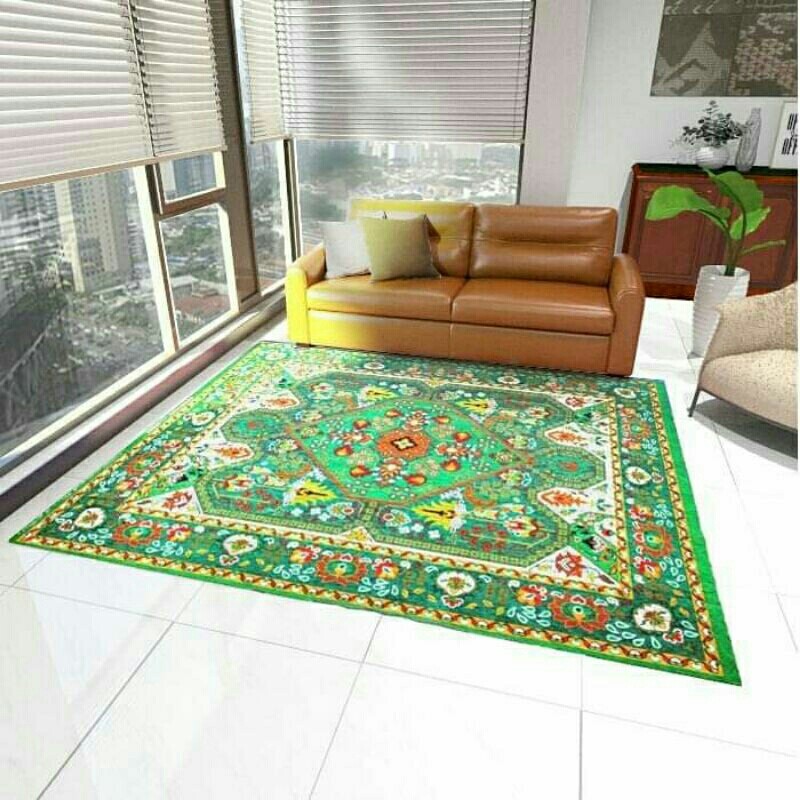 Promo Karpet Turki Shiva Jumbo 240cm X 205cm / Tikar lipat Ostrich Permadani Motif Batik Varsa / Kar