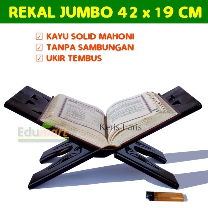 Rekal Jumbo Kayu Ukir Rehal Rekar Rak Dudukan AlQuran Al Quran AlKitab murah KL5