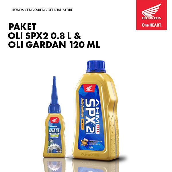 Paket Oli Full Sintetik Matic SPX2 0,8L + Oli Gardan Original Honda | oli motor honda dan oli gardan