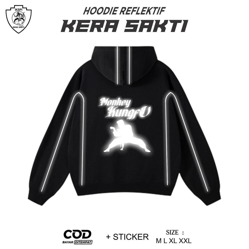 Hoodie Jaket Garis Model Boxy Reguler Pencak Silat Kera Sakti Monkey Kungfu Desain Terbaru Memantulk