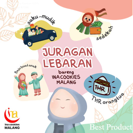 Hampers Lebaran GABLE BOX JAR ISI 3 - Paket Parcel Idul Fitri asli Kue Kering Premium INA COOKIES/ T