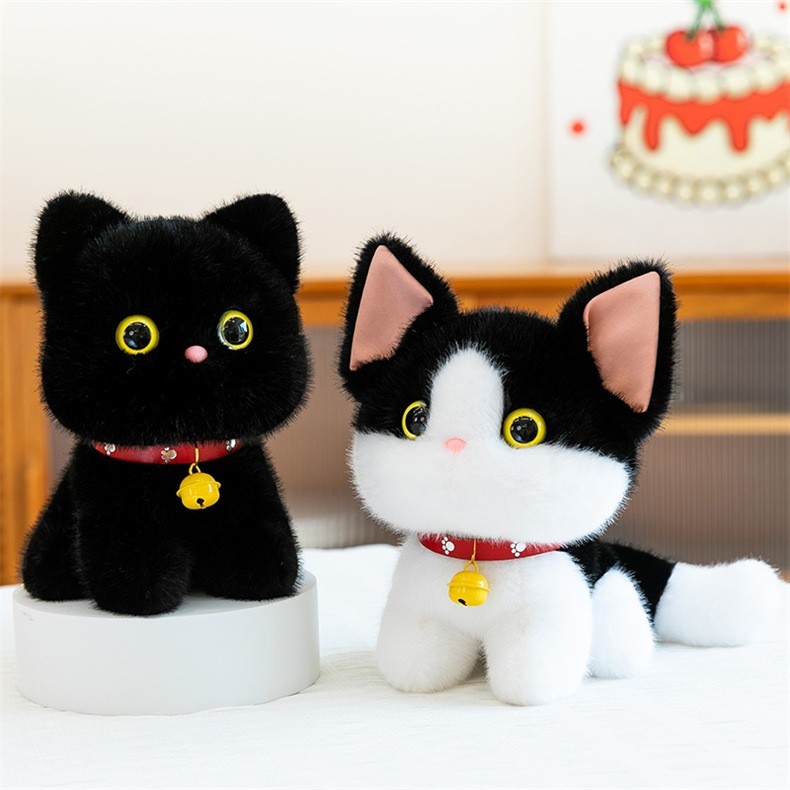 Xiangfen Dundun Mainan Plush Kucing Kecil Imut Mainan Plush Kucing Siamese Dekorasi Meja Boneka Pere
