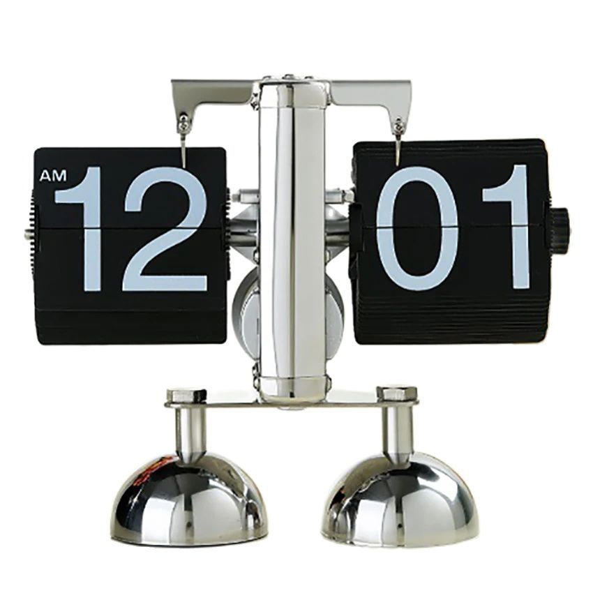 Digital Mechanical Retro Flip Clock, Internal Gear Operated, Table Clock, Home and Office Decoration