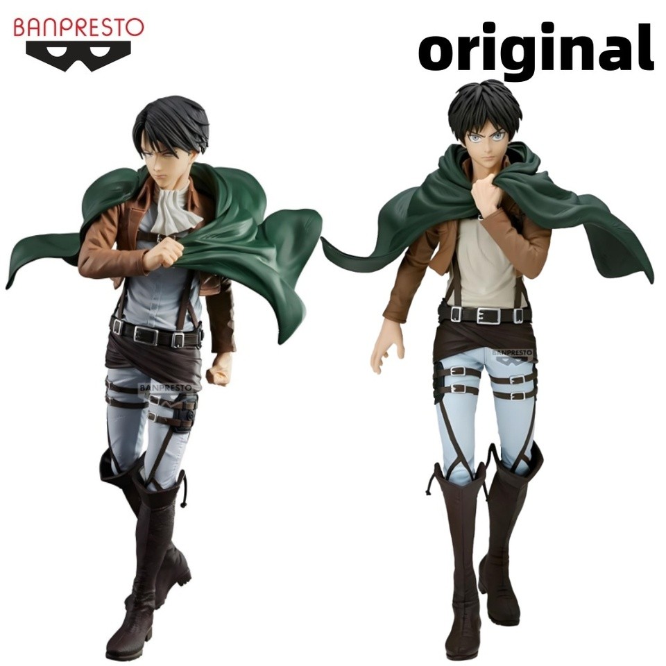 Banpresto Attack on Titan Anime Eren Jaeger & Levi Ackerman Grandista  Action Figures Model Figurine