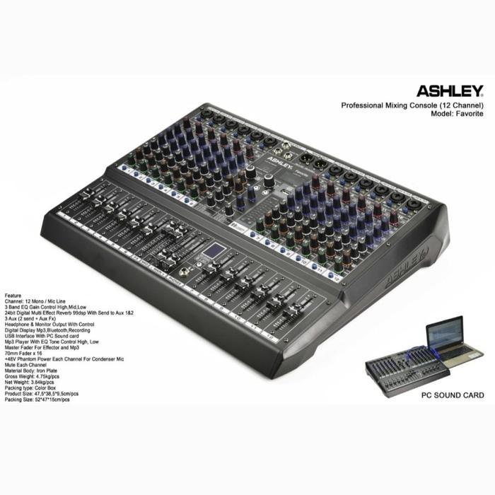 Mixer Ashley Favorite 12 Channel / Mixer Ashley 12 Channel Favorite12 Original Mixer Audio Ashley