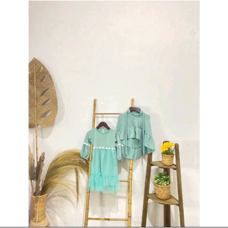 Gamis anak perempuan series Milan syari bahan jersey premium gratis hijab