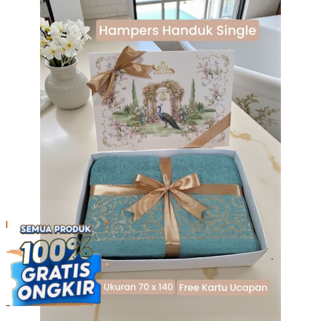 Hampers Handuk Box | Hampers Handuk Single | Souvenir Handuk ukuran 70x140 | Hampers Handuk Pernikah