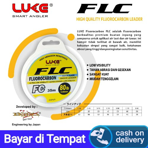 Senar Pancing Leader Luke Fluorocarbon FLC / Senar Leader Murah Fluorocarbon