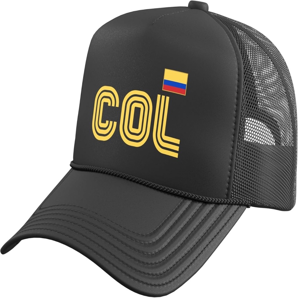 Colombia Flag Retro International Country Colombian Pride Trucker Hat with Adjustable Mesh Back