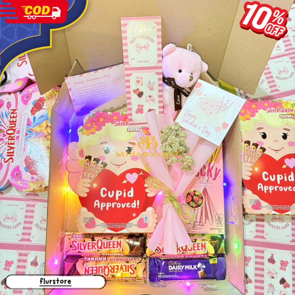 Baru Hampers Snack Box Valentine Coklat Silverqueen Gift Box Kado Pink Series Kado Valentine Wisuda 
