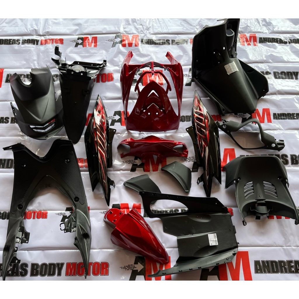 COVER FULL SETT BODY HALUS MIO SOUL KARBU MERAH