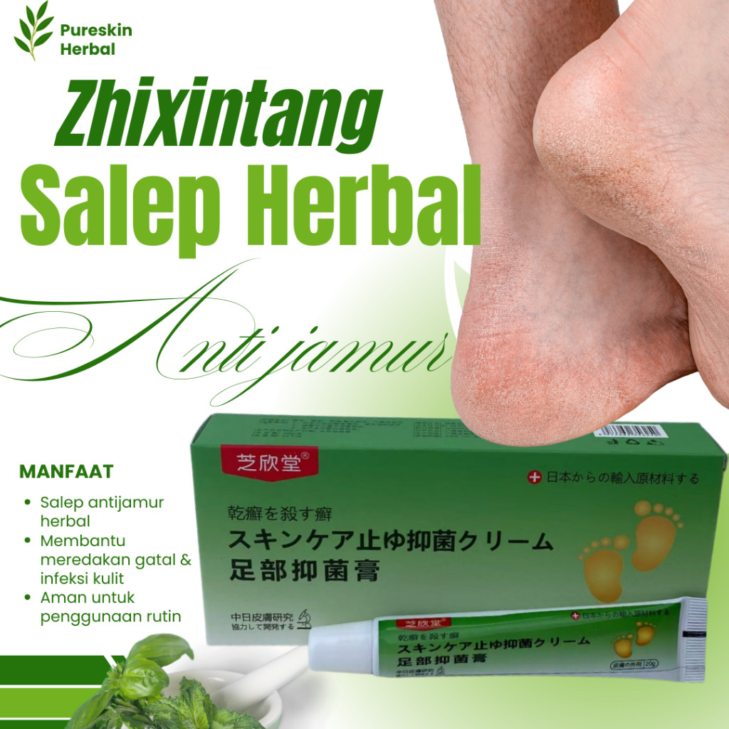 ZHIXINTANG SALEP HERBAL - Obat jamur dan bakteri, gatal, kaki pecah-pecah, kasar, serta bau kaki.