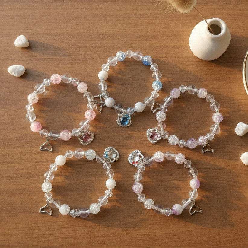 Gelang Manik Motif ‘Ekor Putri Duyung’ - Tema Alam Fantasi untuk Anak & Pelajar