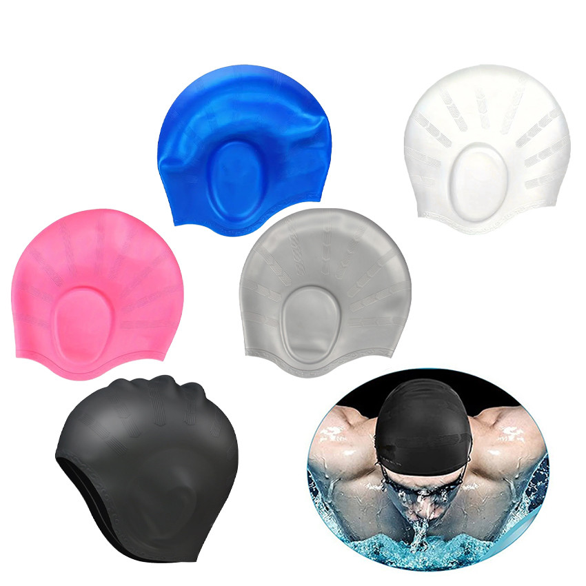 Topi Renang Silikon Dewasa Full Tutup Telinga – Anti Air Masuk Telinga, Ideal untuk Renang & Diving