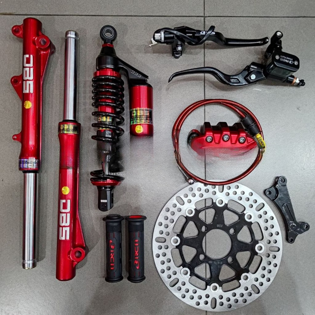 Paket Full set master rem rcb e3 12.7mm kanan kiri + kaliper 2 piston + selang 90cm + handgrip + dis