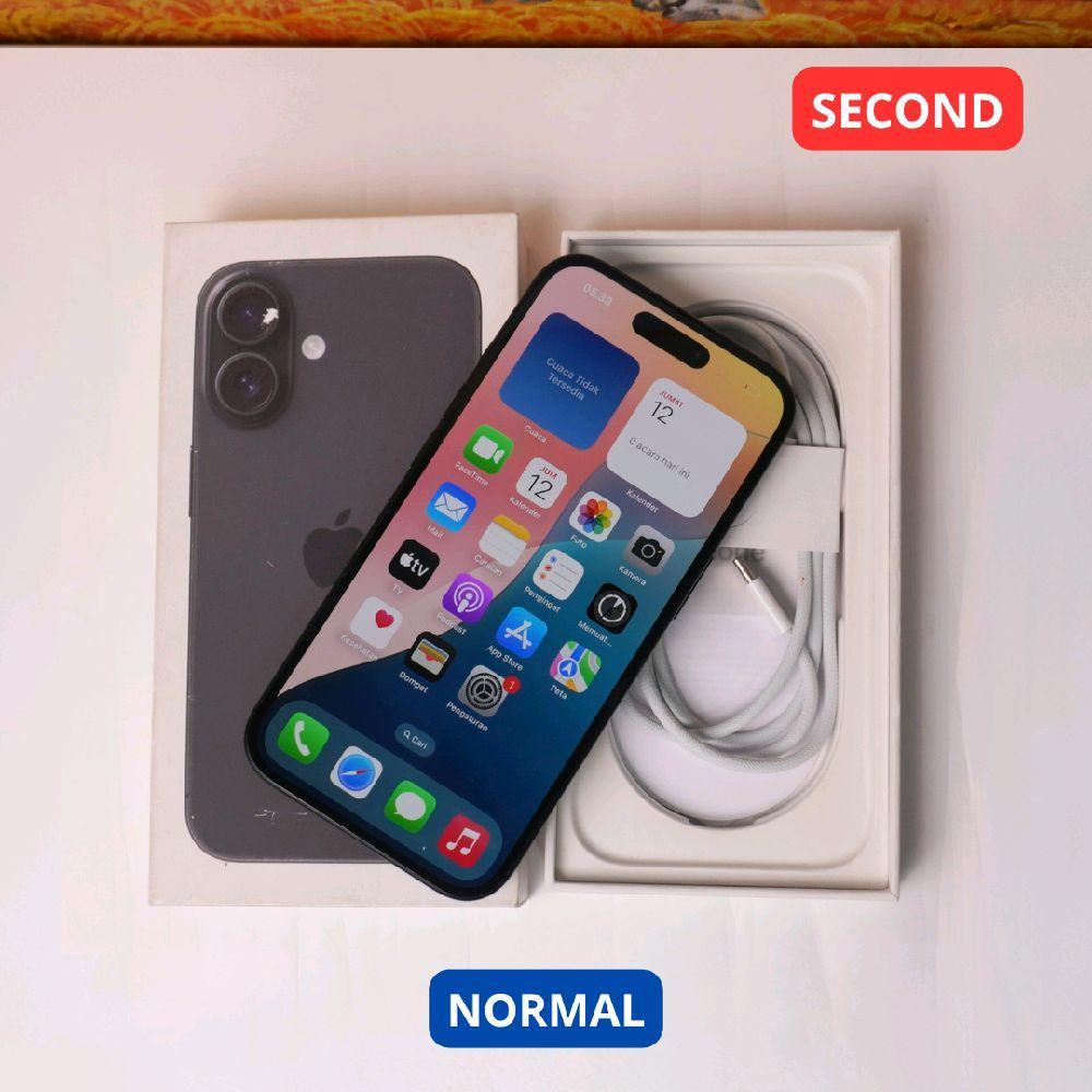 IPHONE 16 128 GB HP SECOND ORIGINAL SINAR MUTIARA CELL
