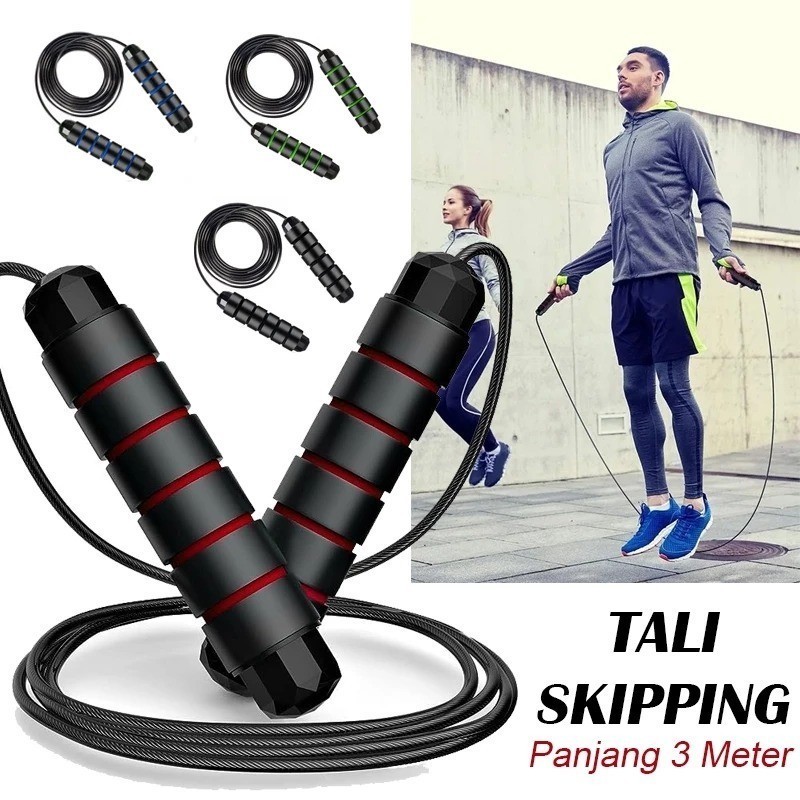 Tali Skipping Jump Rope Bearing Thick Premium 3 Meter Dewasa Lompat Tali Skiping Jumping