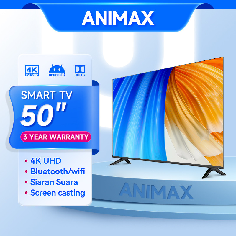 Animax Smart TV Android 50 inch Smart TV Android 50Inch 55 Inch 65 Inch TV Digital Murah Youtube-WIF