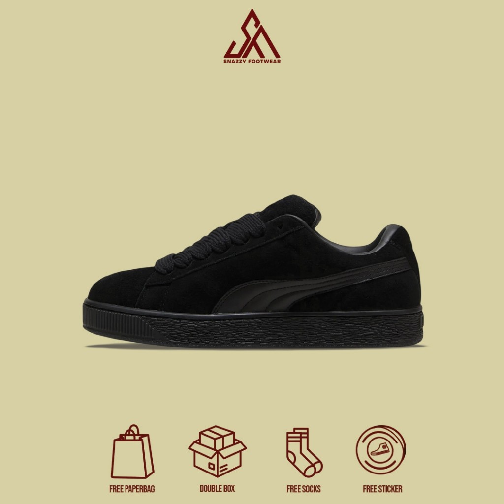 Sepatu Sneakers Puma Suede XL Triple Black 100% Original Unisex