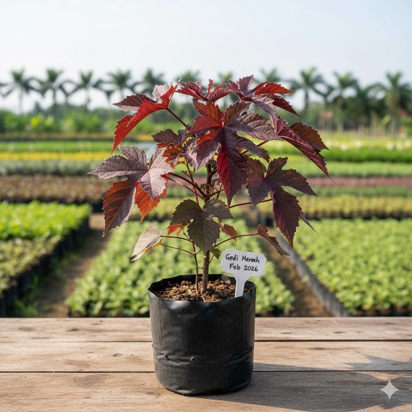 bibit daun gedi merah (Abelmoschus manihot) -mencegah anemia- Obat herbal pohon hidup