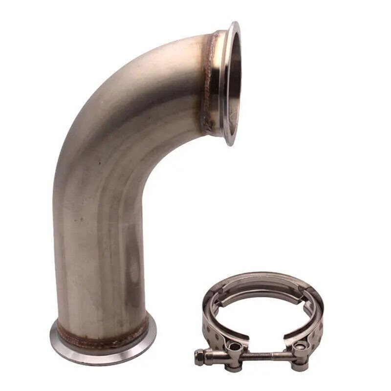 R4VBand Clamp 3Inch 90 Degree Pipe With 6 Short Leg For Universal Downpipe Application Systems