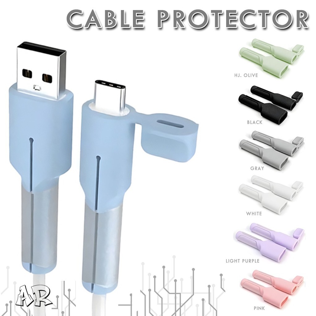 RK Silikon Pelindung Ujung Kabel Charger Untuk Android Dan Iphone
