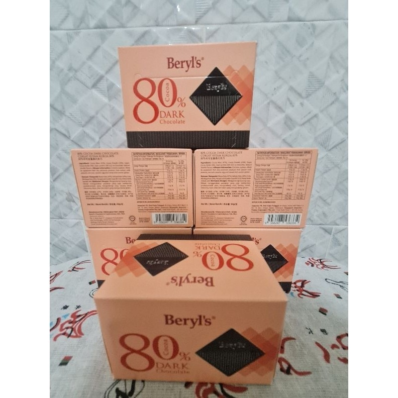 Beryl's Dark Chocolate 80% / Coklat Diet Camilan Diet / Beryls Dark Chocolate / Dark Chocolate / Dar