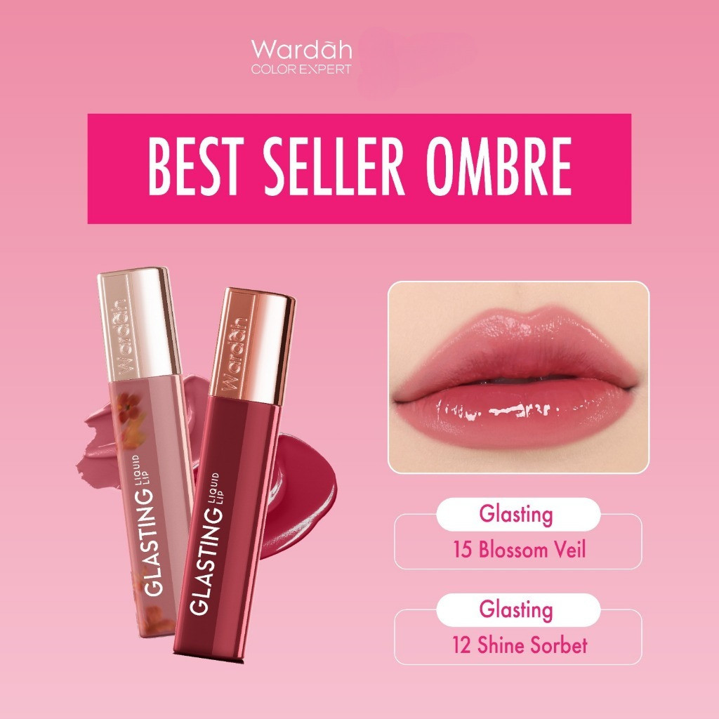TERLARIS!!! WARDAH Ombre Glasting Liquid Lip + Matte Lip Cream -Lip-Stain-Lipgloss-Lipstik-Lip Matte