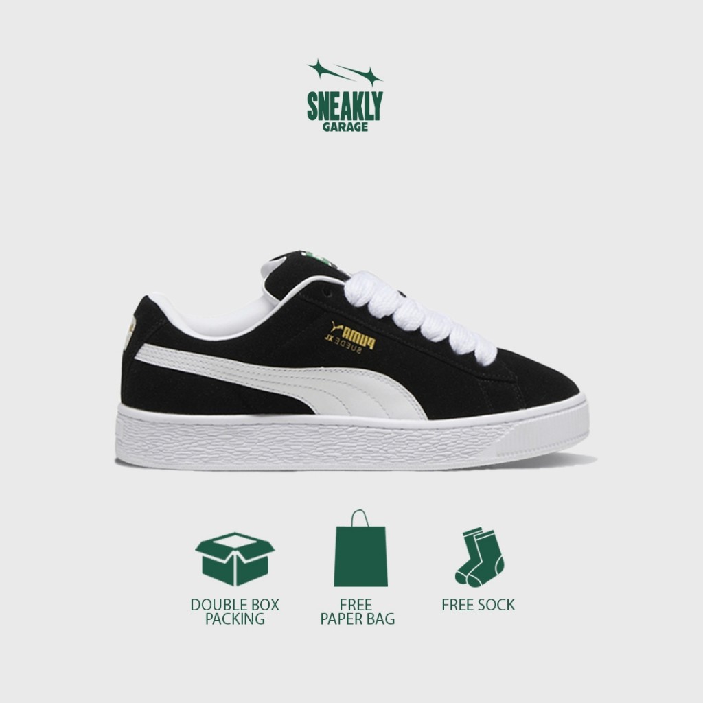 Sepatu Puma Classic Suede XL Black White Original Sneakers Unisex