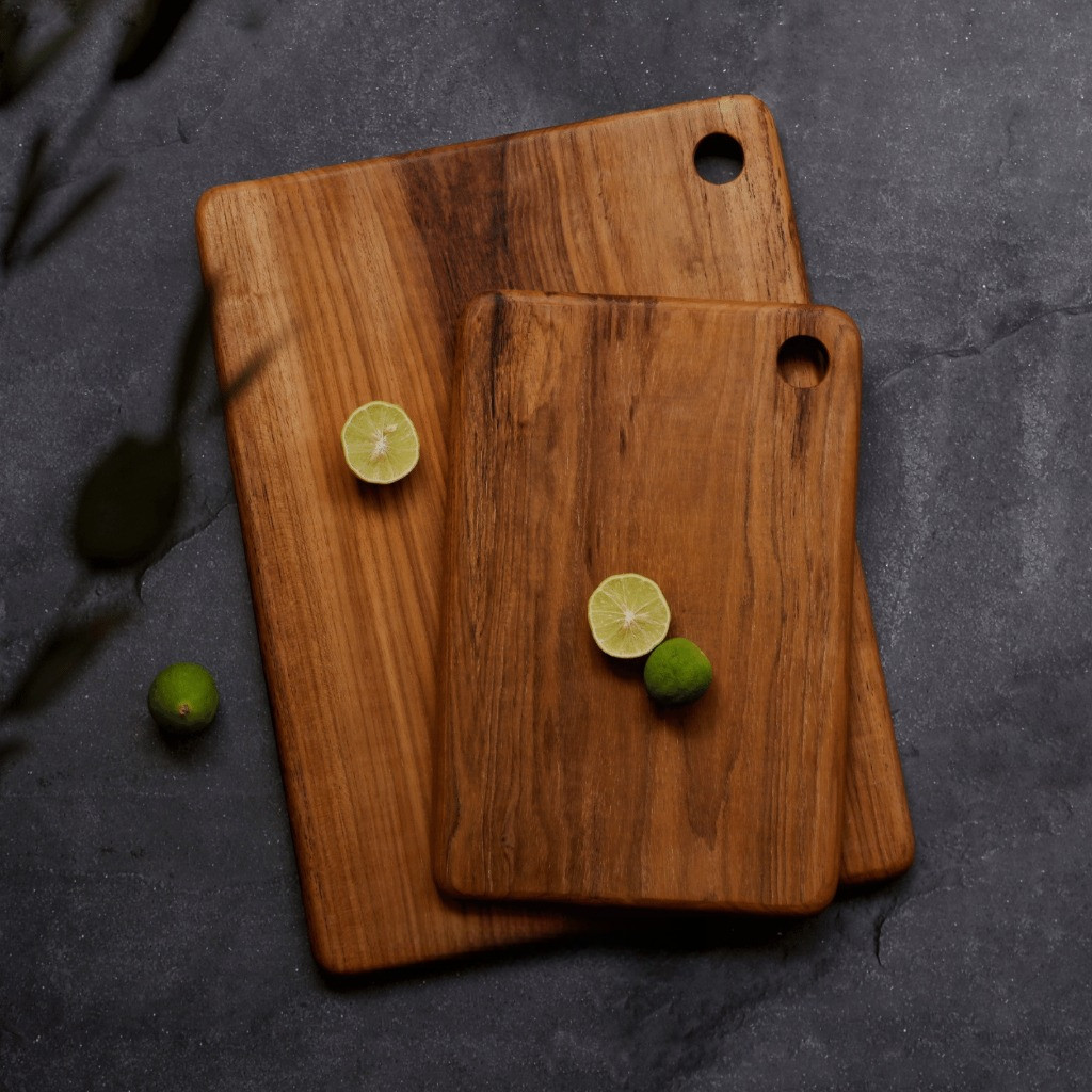 Tantan - Talenan kayu jati besar premium 2cm | Cutting Board Tebal Estetik untuk Masak & Dekor Dapur