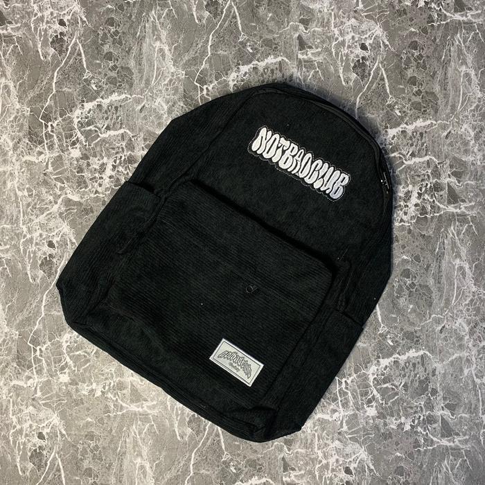 PROMO  TAS RANSEL  NOTBADCLUB CORDUROY CARHAT SERIES ART FONT TAS SEKOLAH ANAK  Backpack Travel Lapt